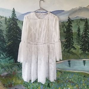 Zara Woman white eyelet dress